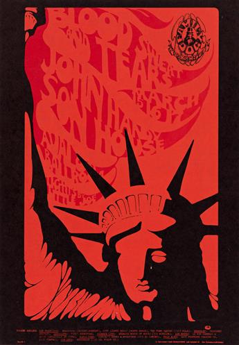 VARIOUS ARTISTS.  [PSYCHEDELIC ROCK CONCERTS.] Group of 4 posters. 1967-1968. Each approximately 20x13½ inches, 50¾x34¼ cm.